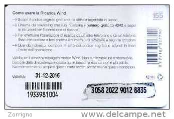 Ricarica Wind Da € 5,00 Minuto Vero - 31.12.2016 - Schede GSM, Prepagate & Ricariche