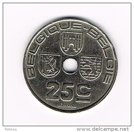 - LEOPOLD III  25 CENTIEM  1938  FR/VL - 25 Centimes