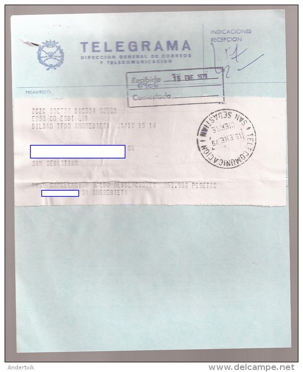 España, Telegrama (T2 Nº 6) - Télégraphe