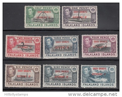 Falkland Isl.  Scott No4L1-8  Unused Hinged   Year  1944 - Falklandeilanden