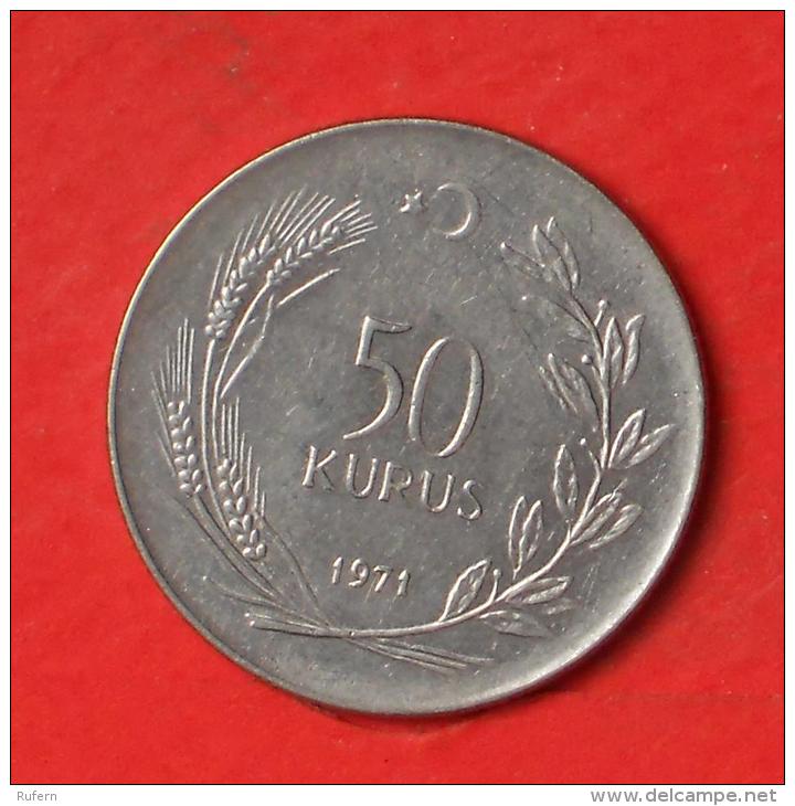 TURKEY  50  KURUS  1971  6 Grs - Dim 25,4mm -     (Nº03157) - Turquie