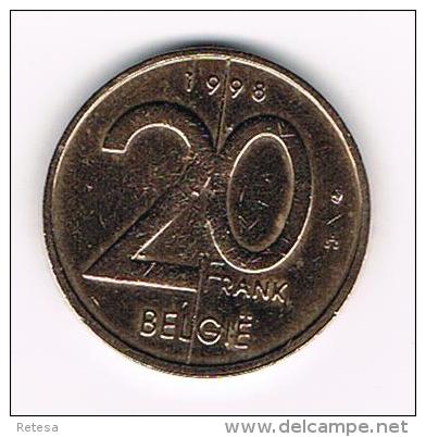 -  ALBERT II  20 FRANK  VL  1998 - 20 Francs