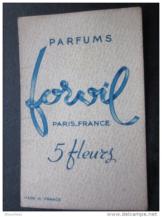 Carte Parfumée Parfum Forvil Paris-France &gt;&gt; Cinq Fleurs Made In France 1950 Vintage - Antiquariat (bis 1960)