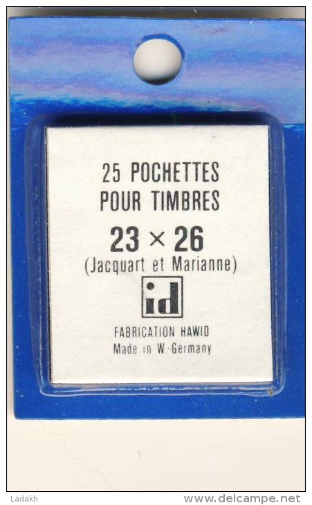 25 POCHETTES  POUR TIMBRES  23X26 MM # FOND NOIR # ID  # DOUBLE SOUDURE # POUR JACQUARD ET MARIANNE - Mounts