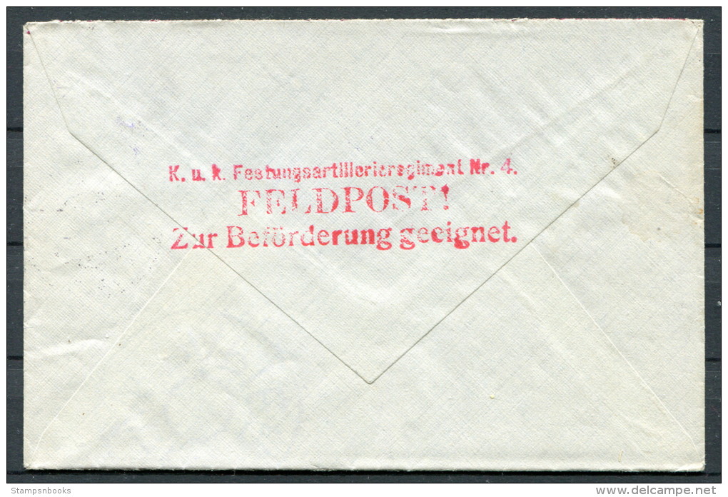 1914 Austria Croatia Pula - Wien Artillery Fieldpost Cover - Croatia