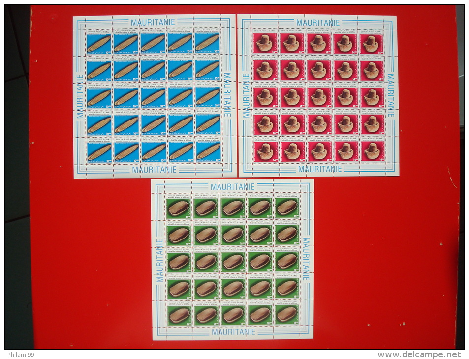 MAURITANIA 1983 / Nr 532/534 FULL SHEET  / MNH ** / COT. 117 EUR / PREHISTORIC HANDCRAFT - Mauritania (1960-...)