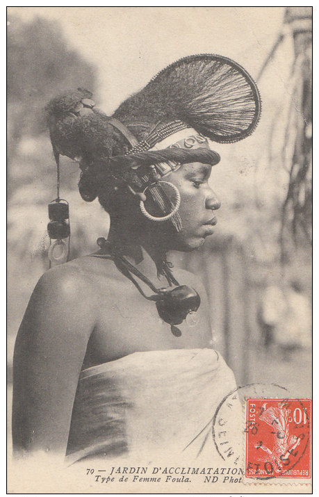PARIS  XVI°  Jardin D´ Acclimatation 1902   TYPE Et NU ETHNIQUE  Jeune Femme FOULA Du Sénégal - Arrondissement: 16