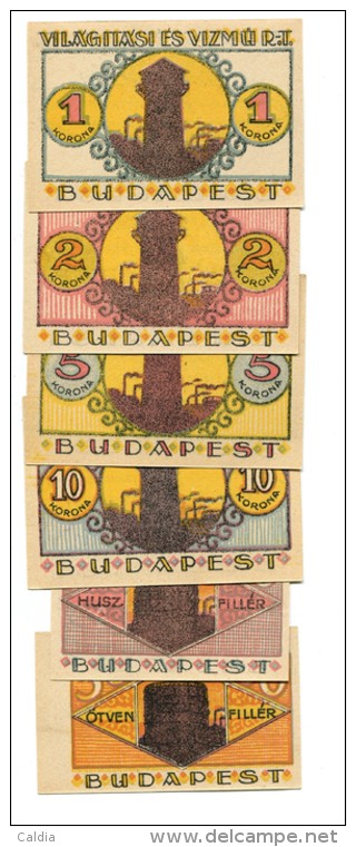 Hongrie Hungary Ungarn SET "" VILAGITASI  ES  VIZMU R-T "" Budapest 1920 UNC # 2 - Hungary