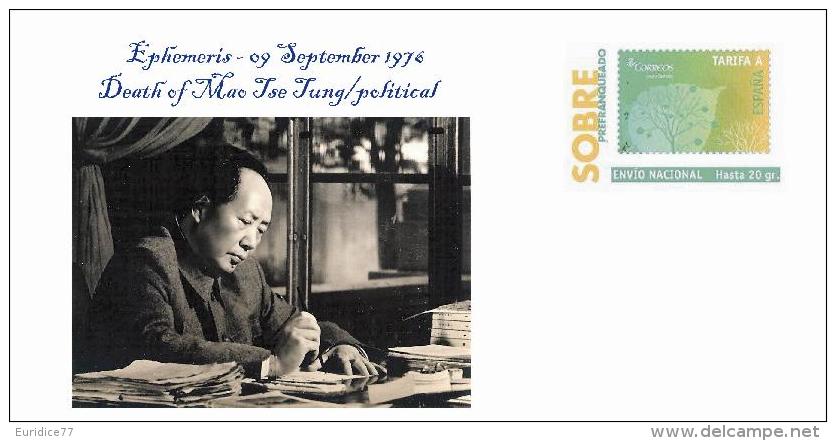 Spain 2013 - Personalities Of The History - Mao Tse Tung Special Cover - Mao Tse-Tung