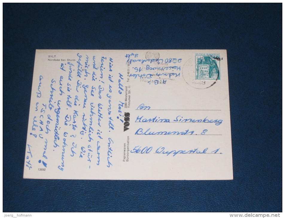 Karte Deutschland Bund Ganzsache Ausschnitt Auf Postkarte Frankiert Postal Stationery Burgen Und Schlösser - Cartes Postales - Oblitérées