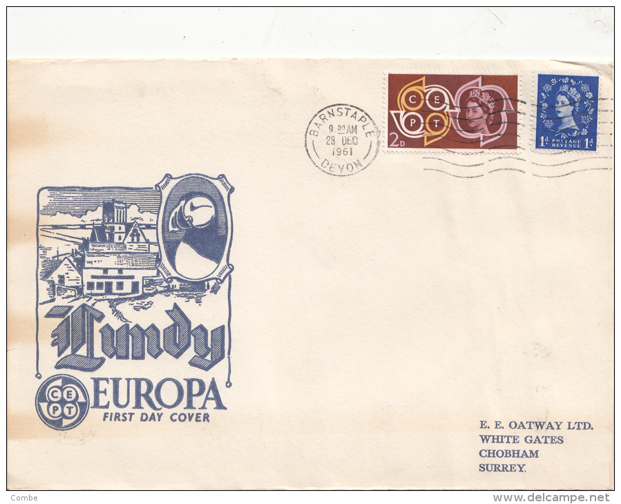 Rare émission Locale Bloc LUNDY Europa 1961  Sur Lettre  Barnstaple Du 28 Dec 1961/549 - Local Issues