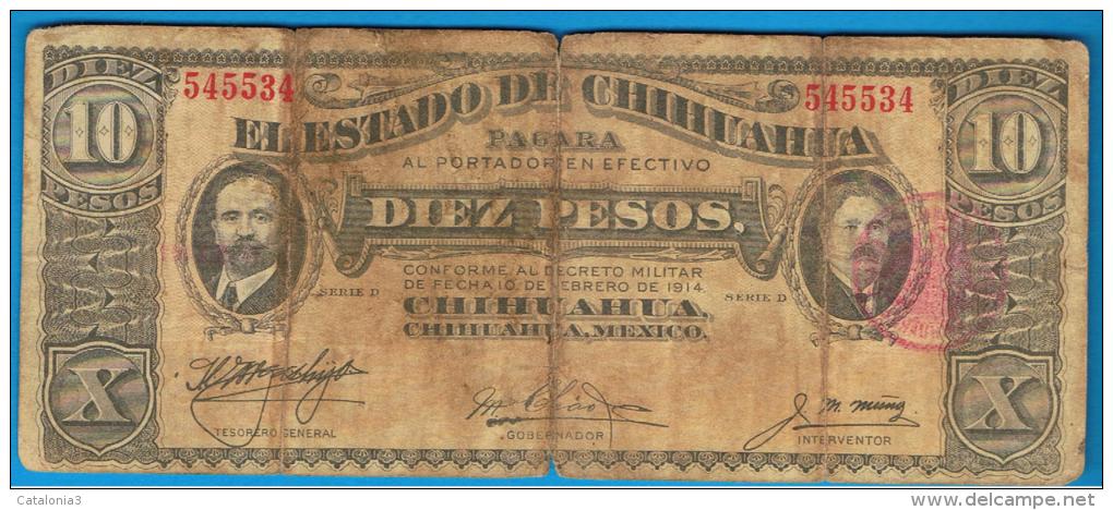 MEXICO -  10 PESOS 1914 Estado De Chiuaua - Mexique