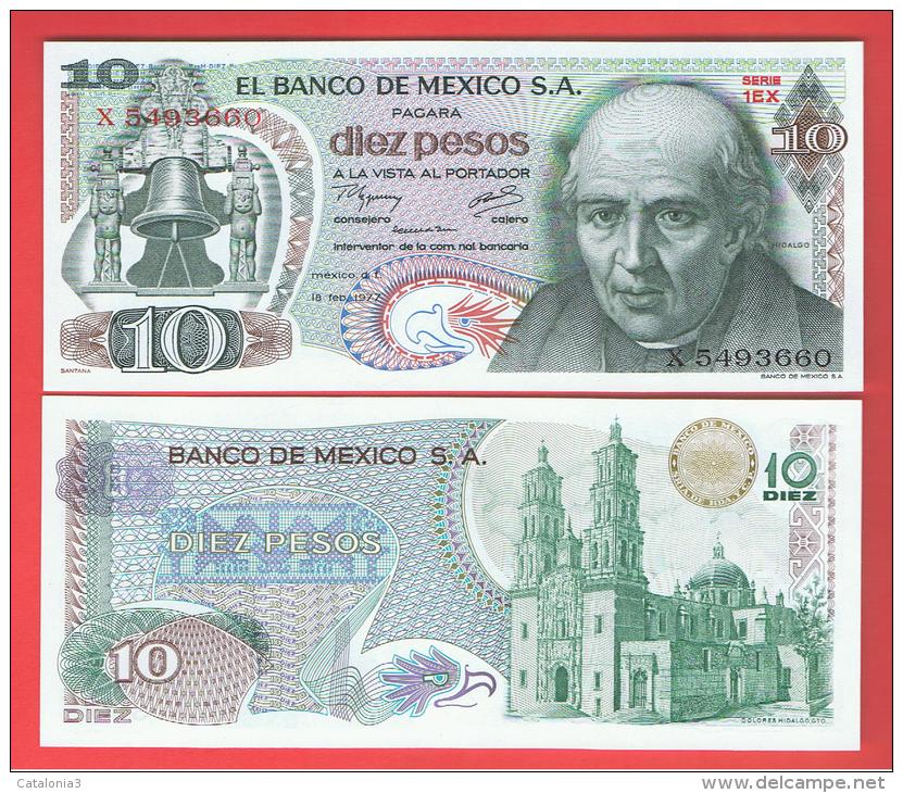 MEXICO -  10 PESOS 1977 SC   P-63 - México