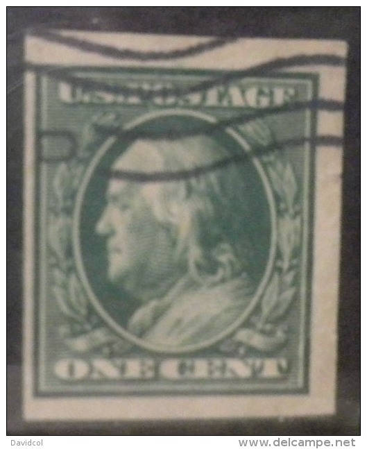 N333.-. 1908-09 .-. USA.-.SCOTT #: 343 .-. USED IMPERFORATE ,  FRANKLIN  .-. CV US $ 5.50 / EUR  4.15 - Used Stamps