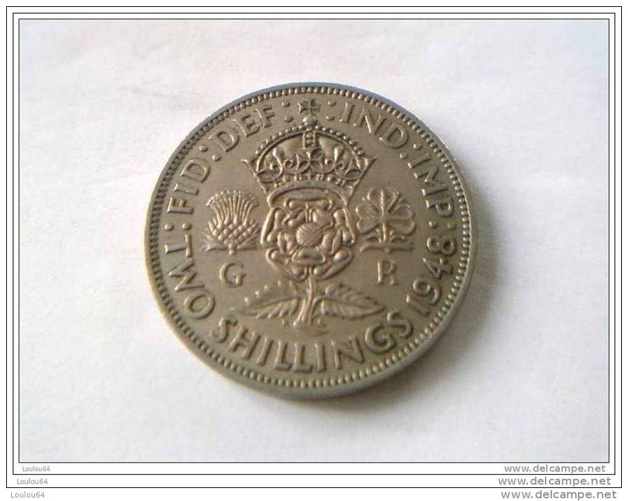 2 Shillings 1948 - GEORGES VI - GRANDE-BRETAGNE - TTB - - J. 1 Florin / 2 Schillings