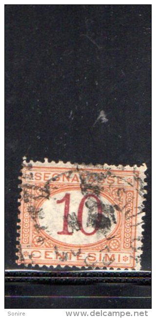 ITALIA REGNO - 1870/1890 - SEGNATASSE - CIFRA ENTRO UN OVALE - CENT 10 USATO - Taxe