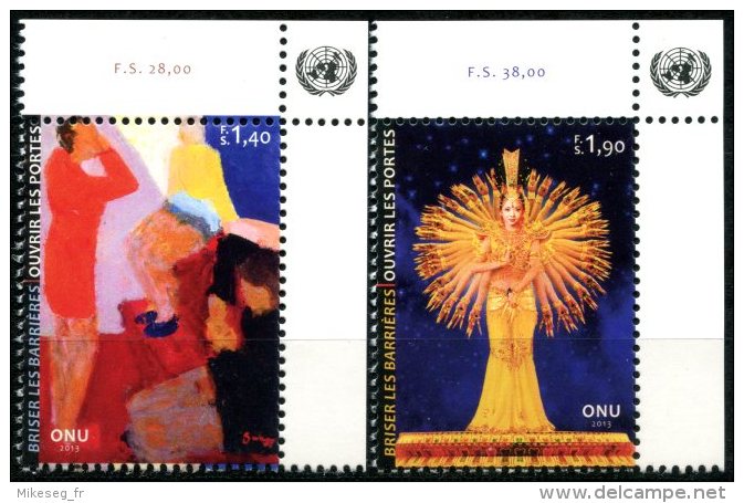 ONU Genève 2013 - Break Barriers - Paire ** MNH PF - Neufs