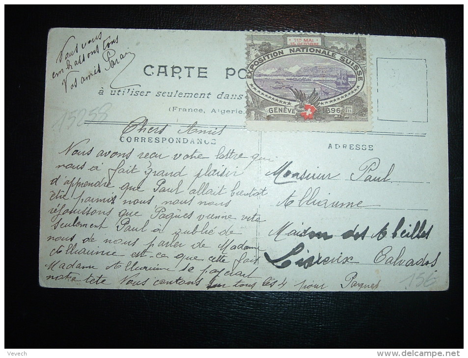 CP PARIS INONDE JANVIER 1910 + VIGNETTES COURSES DE LA CAPELLE ET EXPOSITION NATINALE SUISSE - Autres & Non Classés