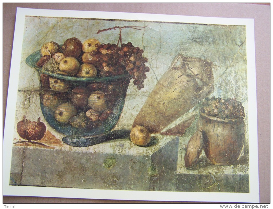 PHOTOGRAPHIE D OEUVRE D ART PITTURA POMPEIANA COUPE FRUIT AMPHORE POMPEI Jacques LECONTE Blois MARZARI Italie 29cmx22cm - Autres & Non Classés