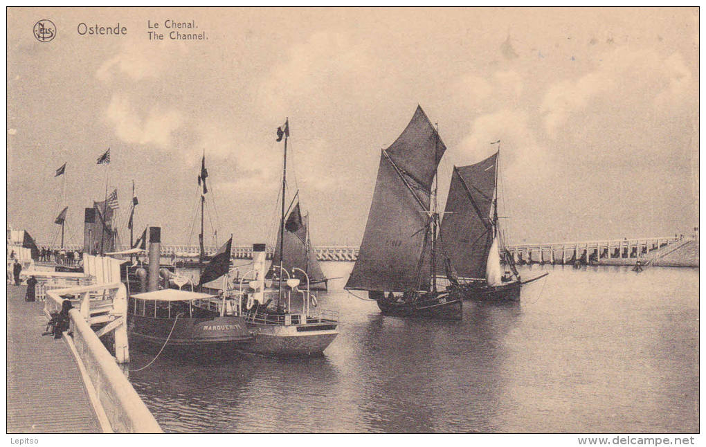 OSTENDE Nels Non-écrite 1920 "  Le Chenal "   Voir Scans  ETAT IMPECCABLE ! - Oostende