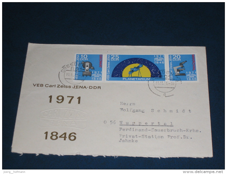 Brief Cover  DDR Deutschland 1971 VEB Karl Zeiss Jerna Optik Mikroskop Planetarium Fernglas Glas Glass Optic - Covers & Documents