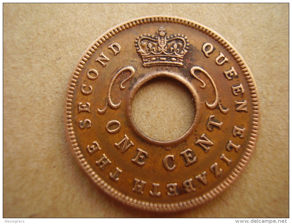 BRITISH EAST AFRICA USED ONE CENT COIN BRONZE Of 1955 KN. - Ostafrika Und Herrschaft Von Uganda