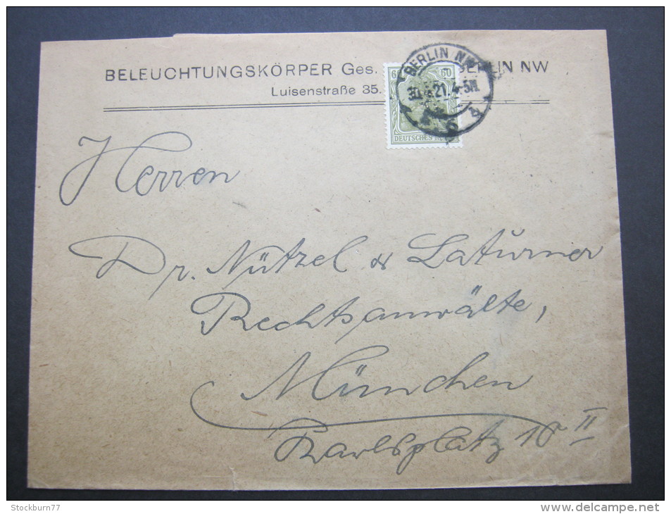 1921, Firmenlochung, Perfin, Brief Aus Berlin - Lettres & Documents