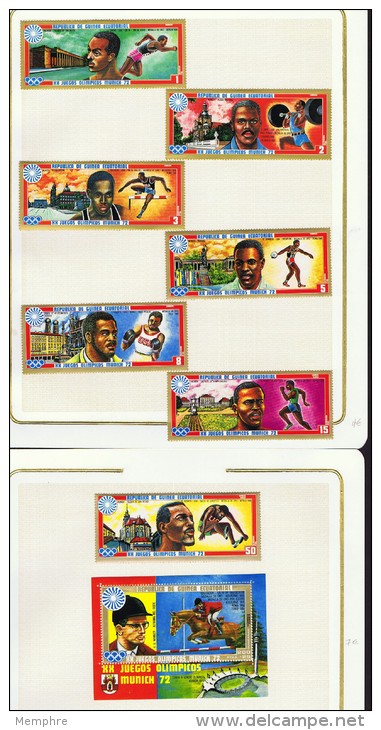 Guinée Équatoriale  Médaillés D'or  7 Timbres Et 1 Bloc Tous * MH - Summer 1972: Munich