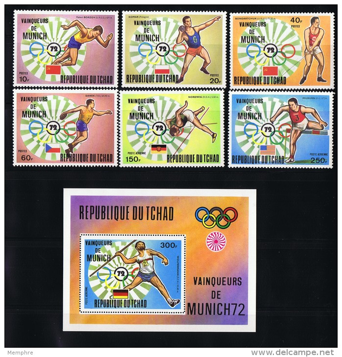 1972  Jeux Olympiques De Munich  Médaillés D'or  Tous * MH - Chad (1960-...)