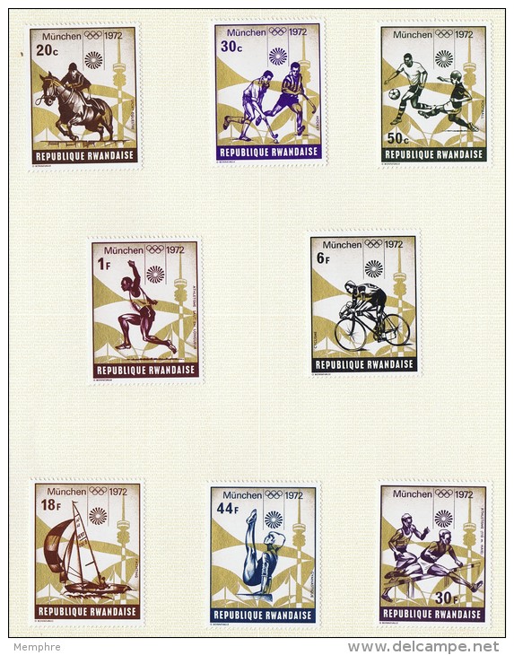 1972  Jeux Olympiques De Munich    8 Timbres    Tous * MH - Neufs