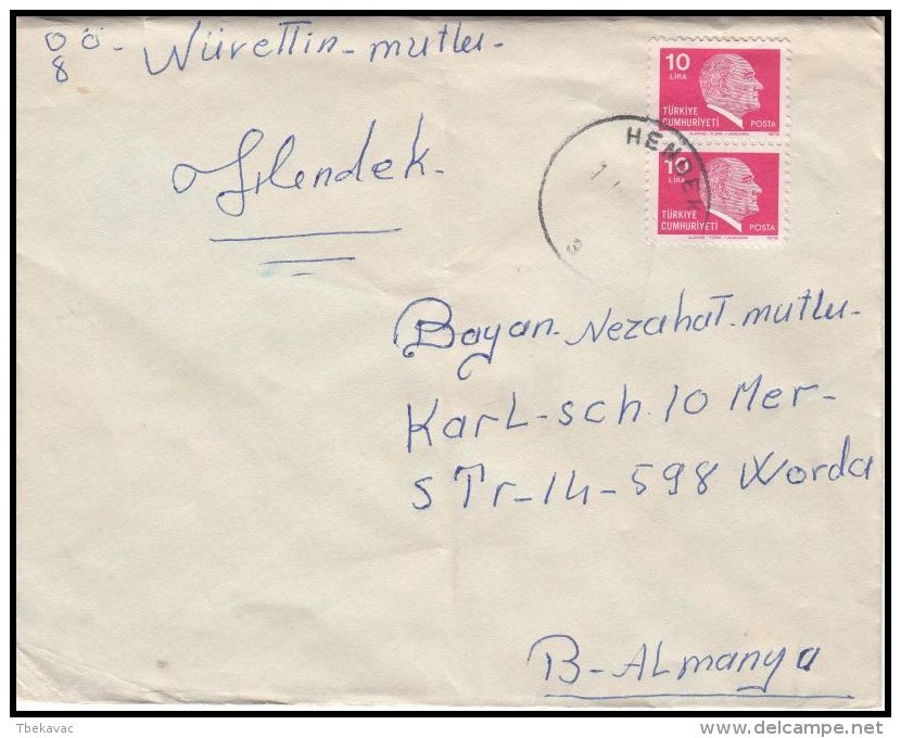 Turkey 1980, Airmail Cover IHendek To Werdohl - Luftpost