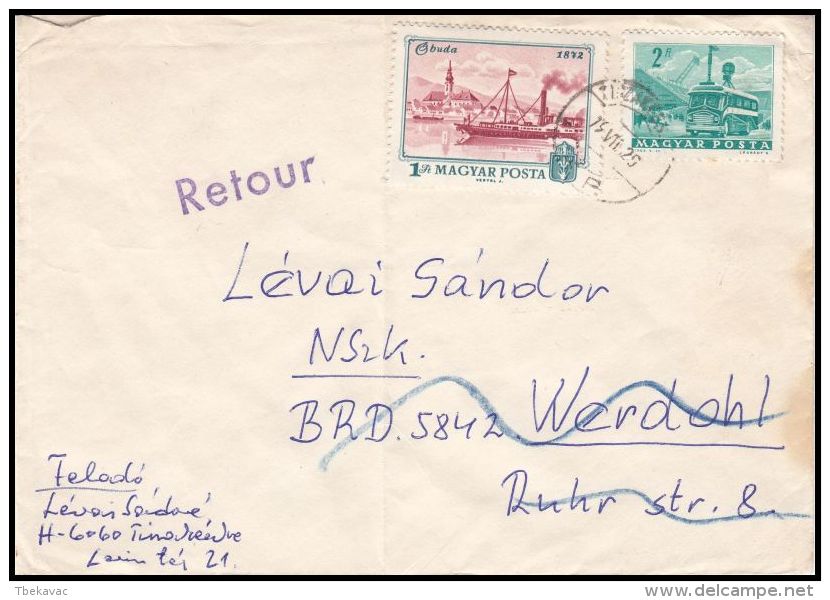 Hungary 1975, Cover Salgotarjan To Werdohl - Lettres & Documents