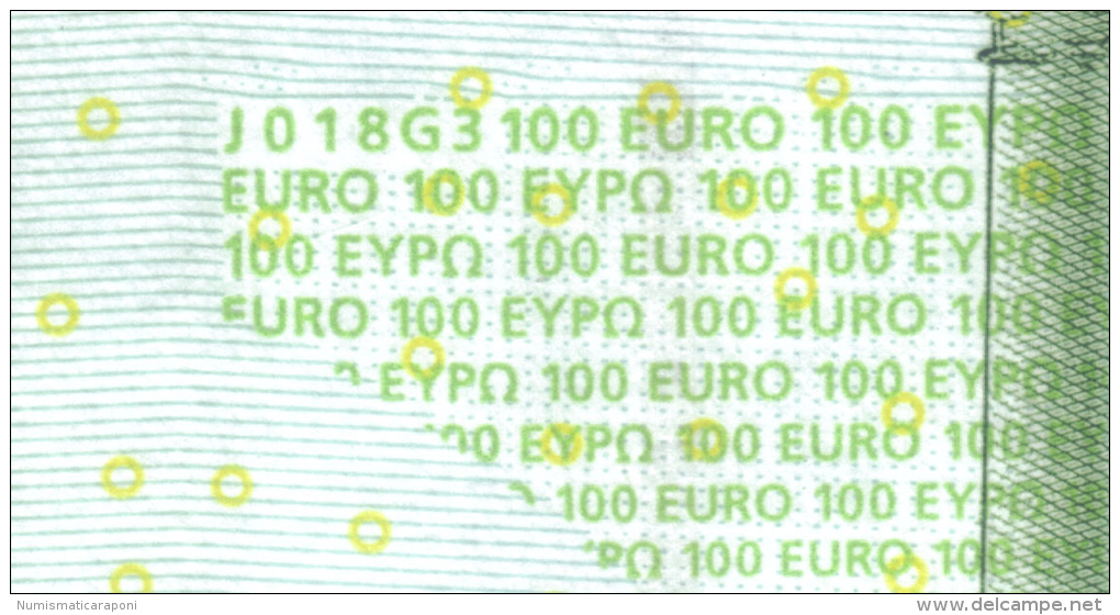 100 €  ITALIA ITALIE S J018G3 JEAN-CLAUDE TRICHET ABOUT UNC Q.FDC Cod.€.038 - 100 Euro