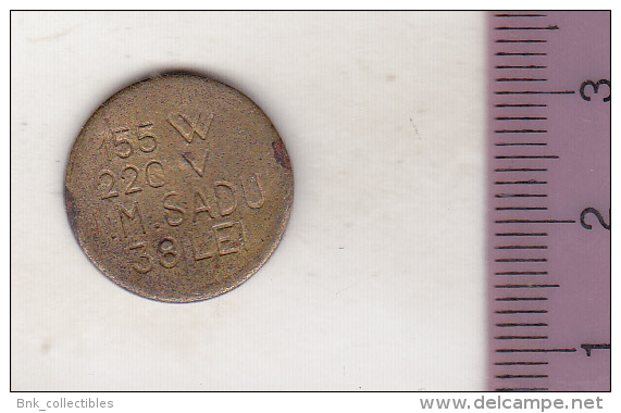 Romania  Old Token - IM Sadu 38 LEI 155W/220V - Professionnels / De Société