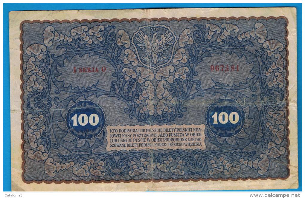 POLONIA - 100 Marek 1919  Circulado  P-27 - Pologne