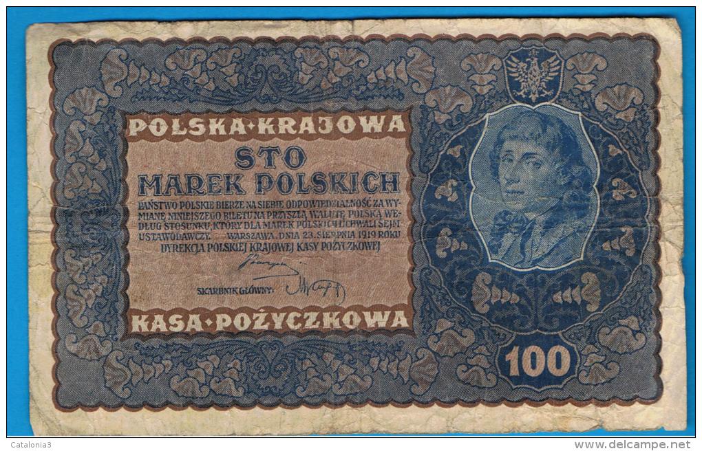 POLONIA - 100 Marek 1919  Circulado  P-27 - Poland