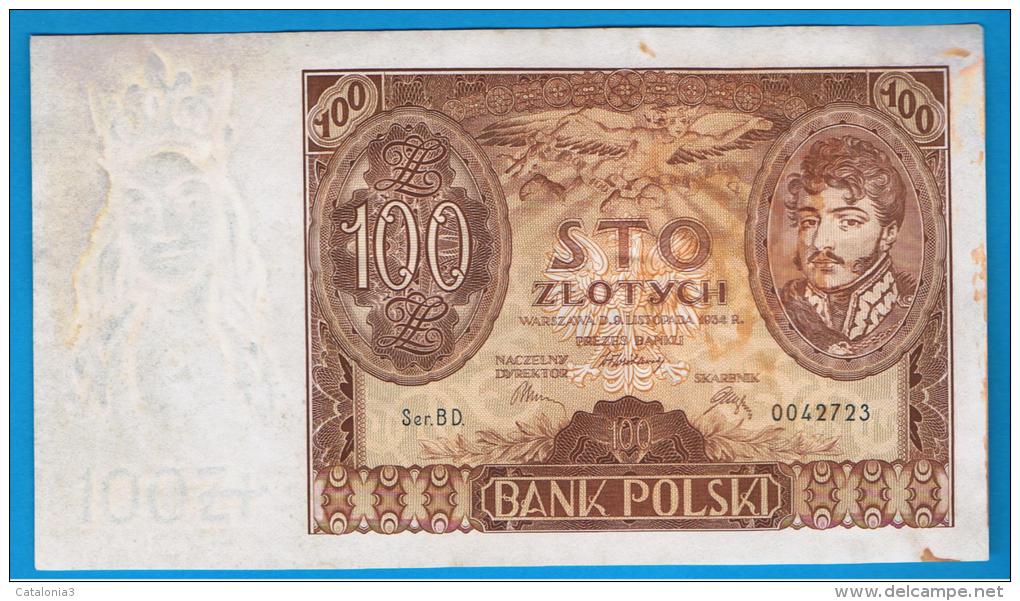 POLONIA - 100 Zlotych 1934  Circulado  P-75 - Poland