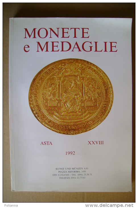 PBW/3 Catalogo Asta MONETE E MEDAGLIE 1992 Kunst Und Munzen A.G. - Libri & Software