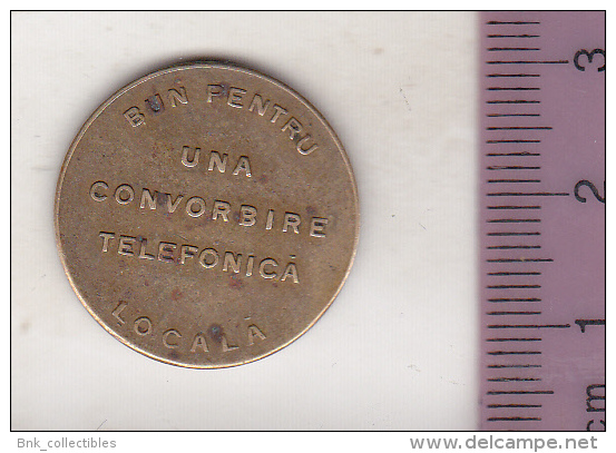 Romania Old Pre 1945 Telephone Token - Societatea Anonima De Telefoane - Una Convorbire Locala -variant - Professionals / Firms