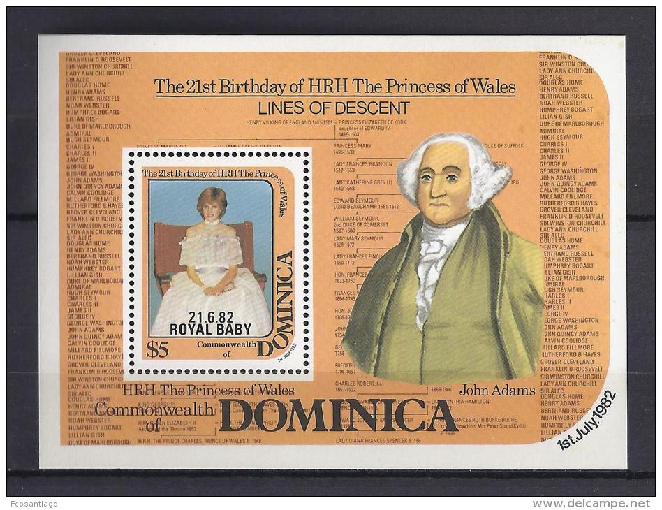 FAMILIAS REALES - DOMINICA 1982 - Yvert #H77 - MNH ** - Familias Reales