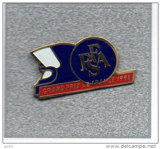 Pin´s  Sport  Automobile  Rallyes,Grand  Prix  De  France  1991  Avec  La  F.F.S.A - Rally