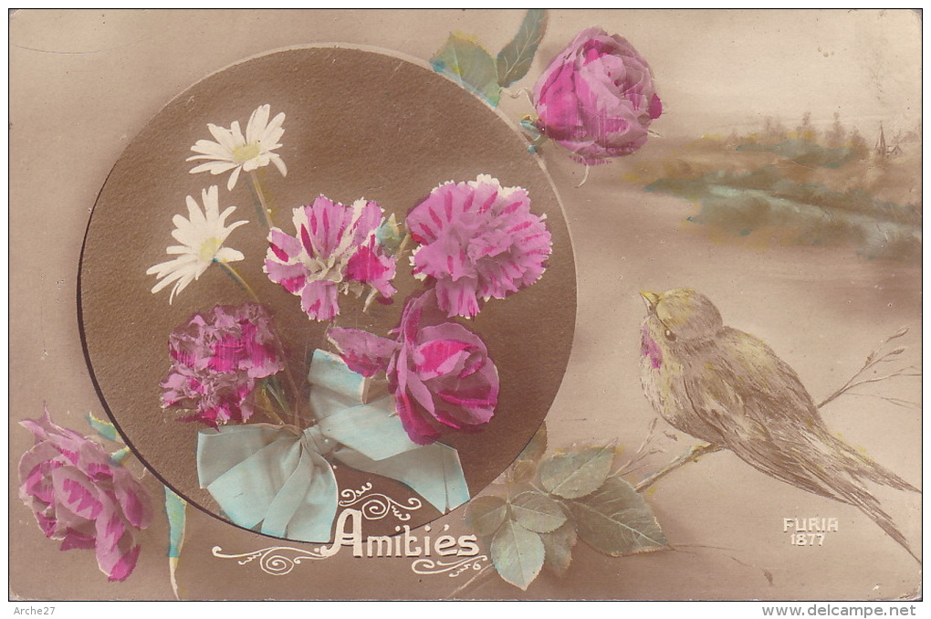 CPA - Fantaisie - Fleurs - Oiseaux - 1877 - Autres & Non Classés