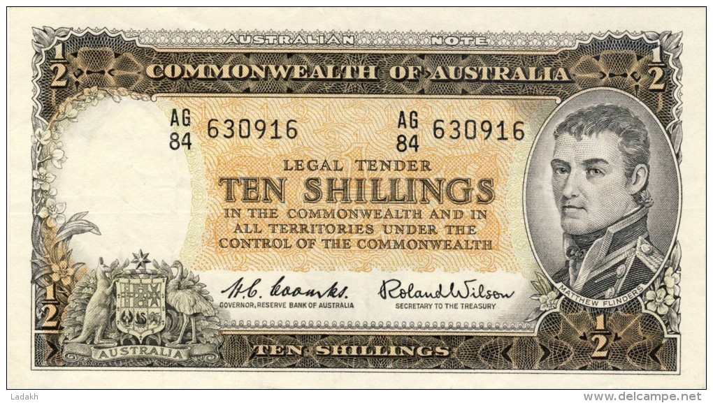 BILLET # AUSTRALIE #  10 SHILLINGS # 1960 # PICK 33 # M FLINDERS - Otros & Sin Clasificación