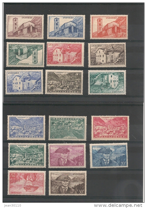 ANDORRE  Années 1944/46 N° Y/T  -100/118*/** Côte : 17,00 € - Unused Stamps