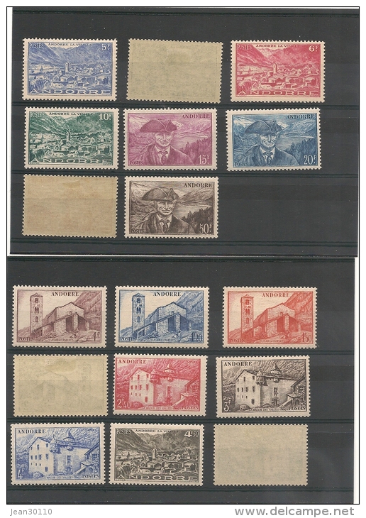 ANDORRE  Années 1944/46 N° Y/T  -100/118*/** Côte : 17,00 € - Unused Stamps