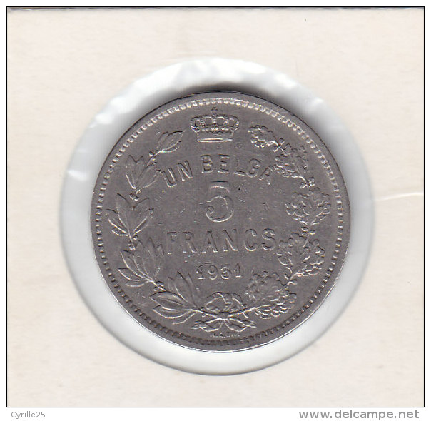 UN BELGA-5 FRANCS Nickel 1931 FR Pos A - 5 Francs & 1 Belga