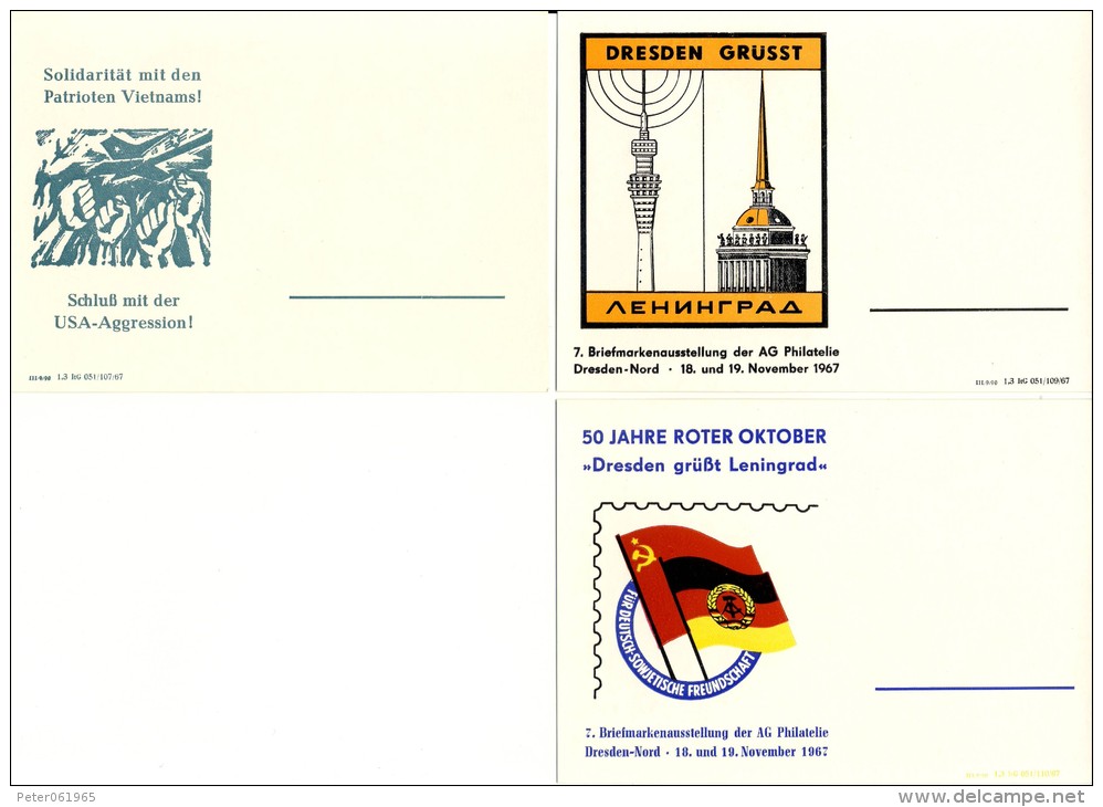 3 Briefkaarten / Postkarten DDR - 1967 - Covers & Documents