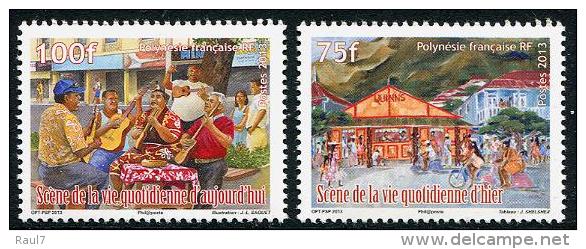 Polynésie 2013 - Musiciens, Scenes De Vie Polynèsie - 2val Neuf // Mnh - Nuevos