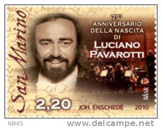 REPUBBLICA DI SAN MARINO - ANNO 2010  - LUCIANO PAVAROTTI - NUOVI MNH ** - Unused Stamps