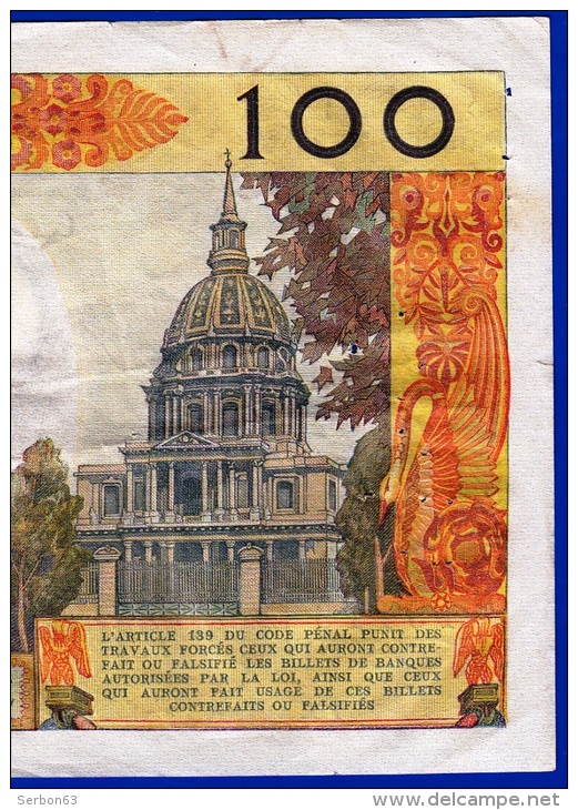 100 NF BONAPARTE TYPE 1959 BILLET DE LA BANQUE DE FRANCE ANNEE 5-4-1962 ALPHABET U.171 N° 19119 - NOTRE SITE Serbon63 - 100 NF 1959-1964 ''Bonaparte''